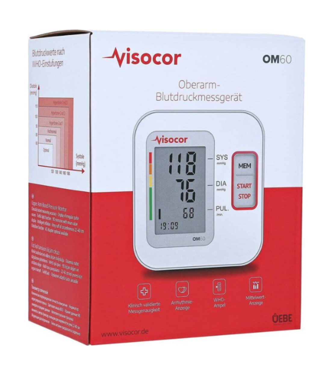 מד לחץ דם visocor OM60 למדידה בזרוע