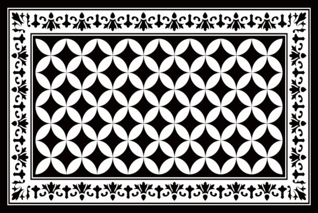 שטיחון מטבח pvc דגם blac&white