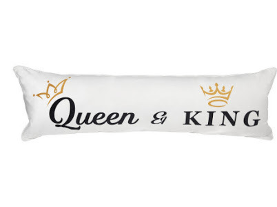 כרית נוי דגם King&Queen שמנת