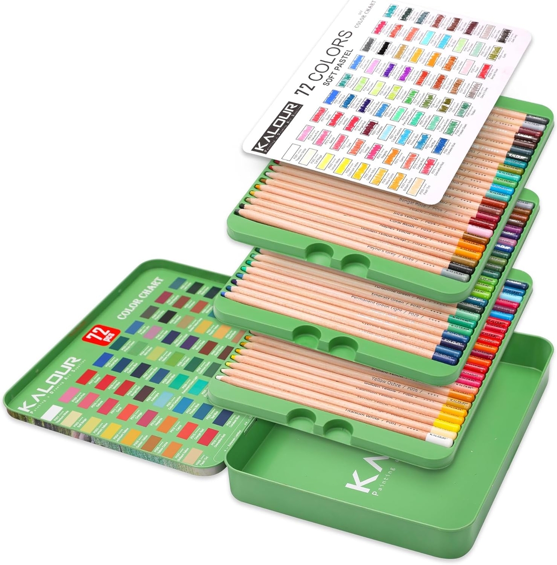 סט עפרונות פסטל רכים 72 צבעים Kalour Soft Pastel Colored Pencils