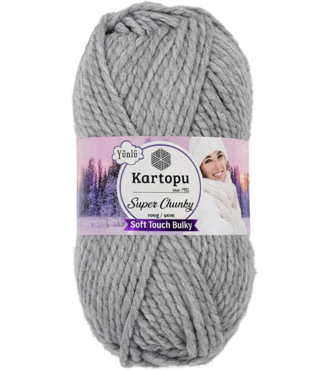 חוט צמר עבה לסריגה Kartopu Super Chunky – צבע אפור
