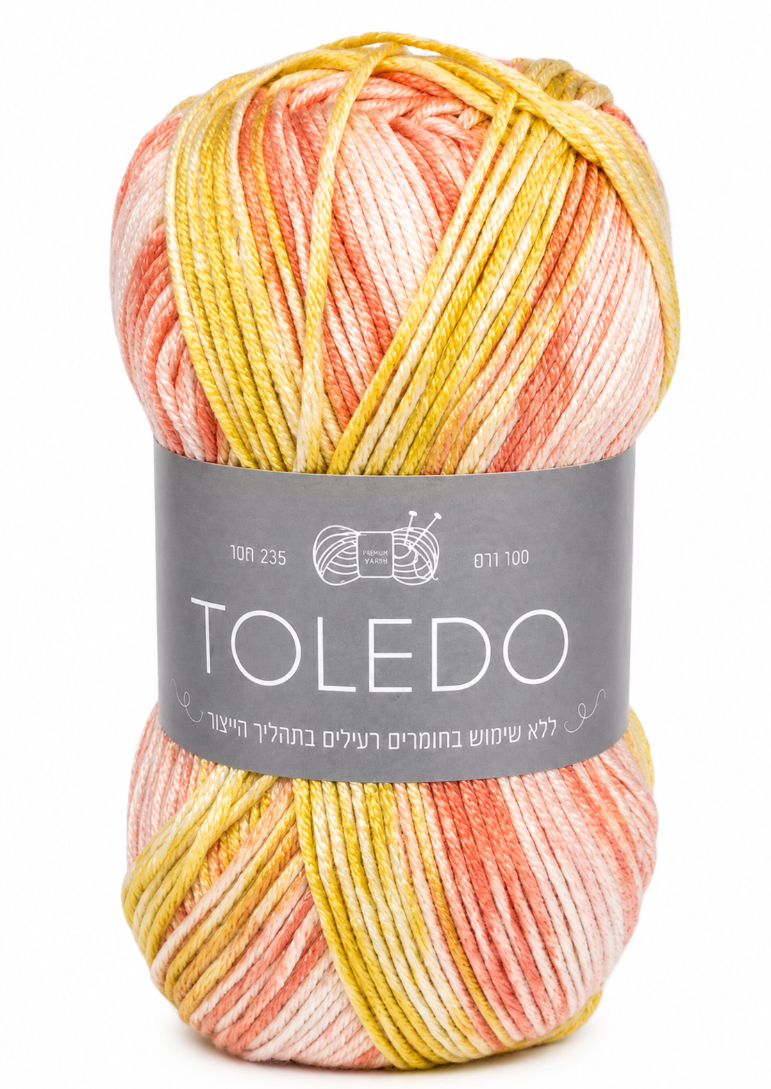 חוט צמר טולדו TOLEDO אפרסק-חרדל-שמנת 100 גרם