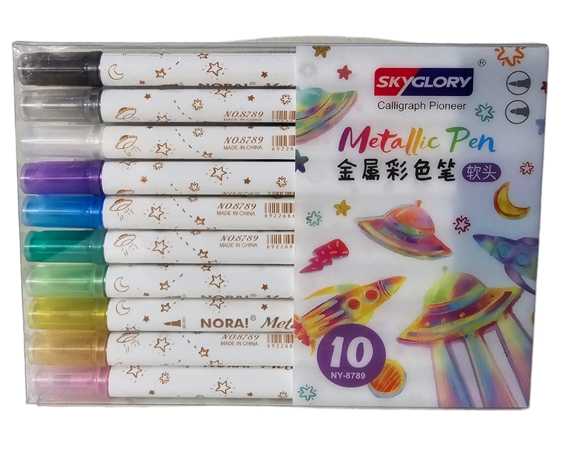 סט טושים מטאליים 10 צבעים SKyGlory Metallic Pen