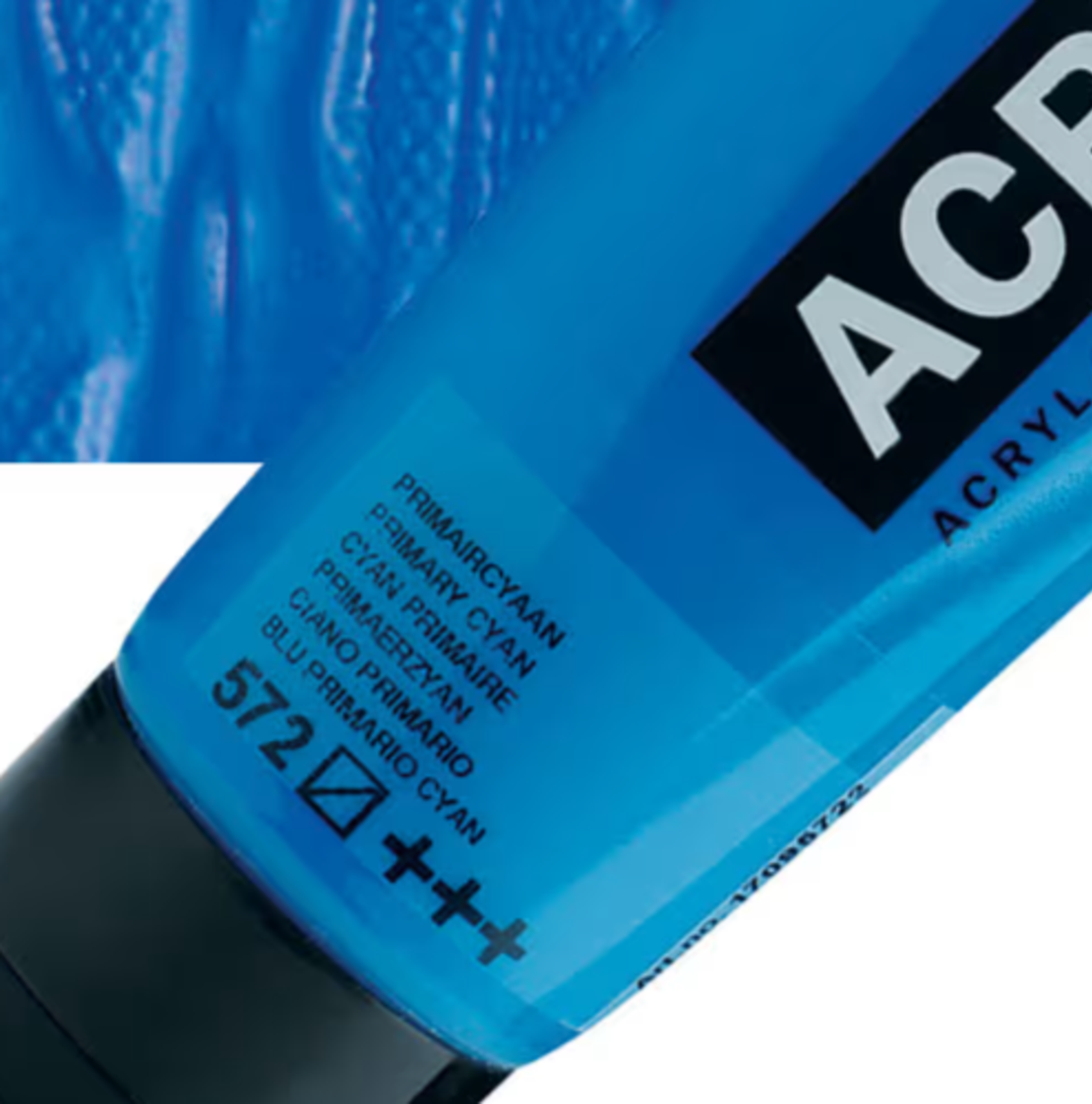 צבע אקריליק אמסטרדם מסדרת Standard – גוון ציאן יסודי (Primary Cyan 572)