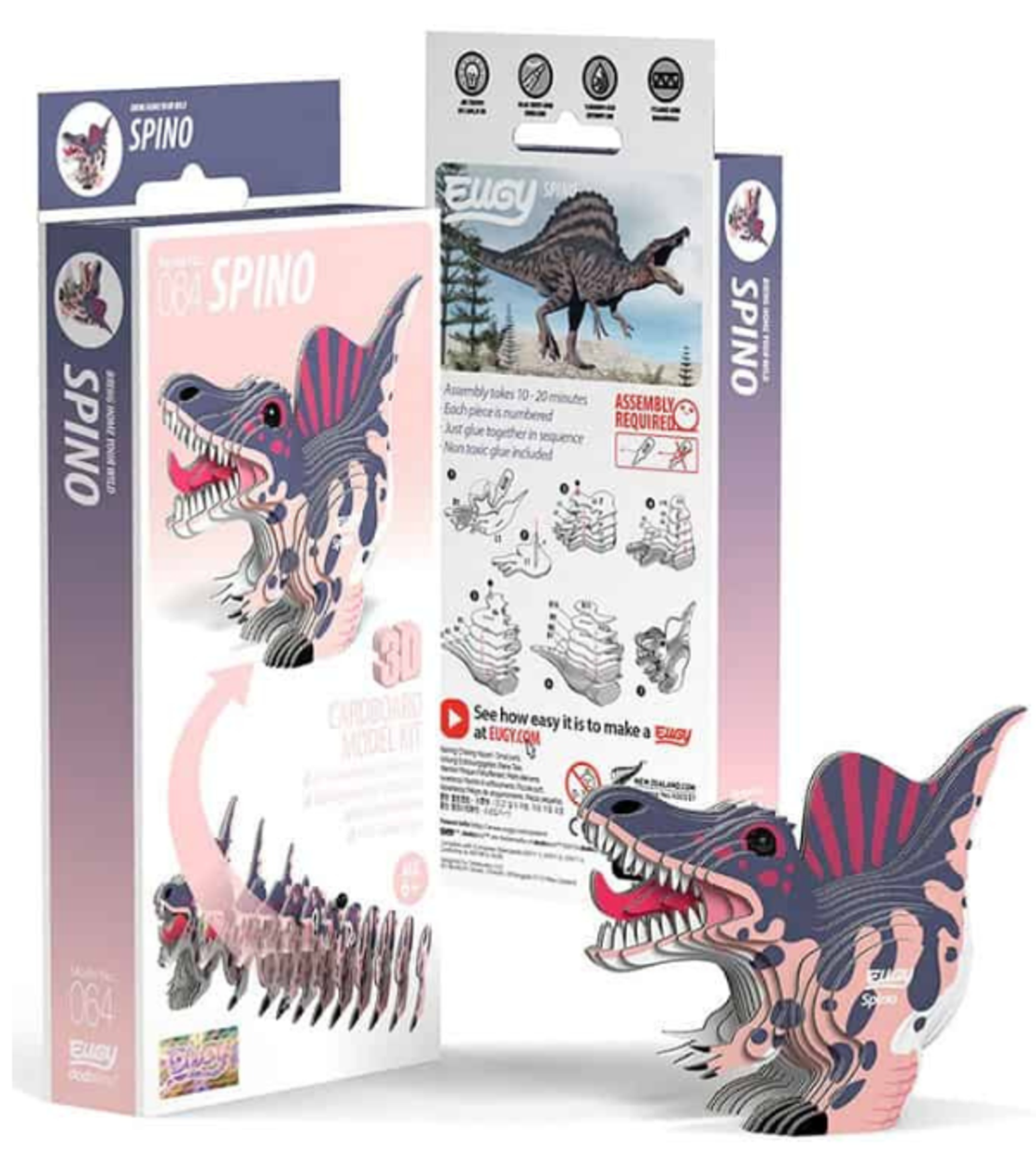 ערכת הרכבה תלת־ממדית ספינוזאור EUGY – פאזל 3D מקרטון איכותי