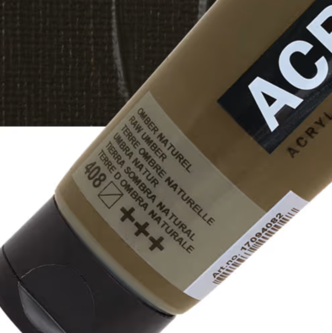 צבע אקריליק אמסטרדם מסדרת Standard – גוון אומבר טבעי (Raw Umber 408)