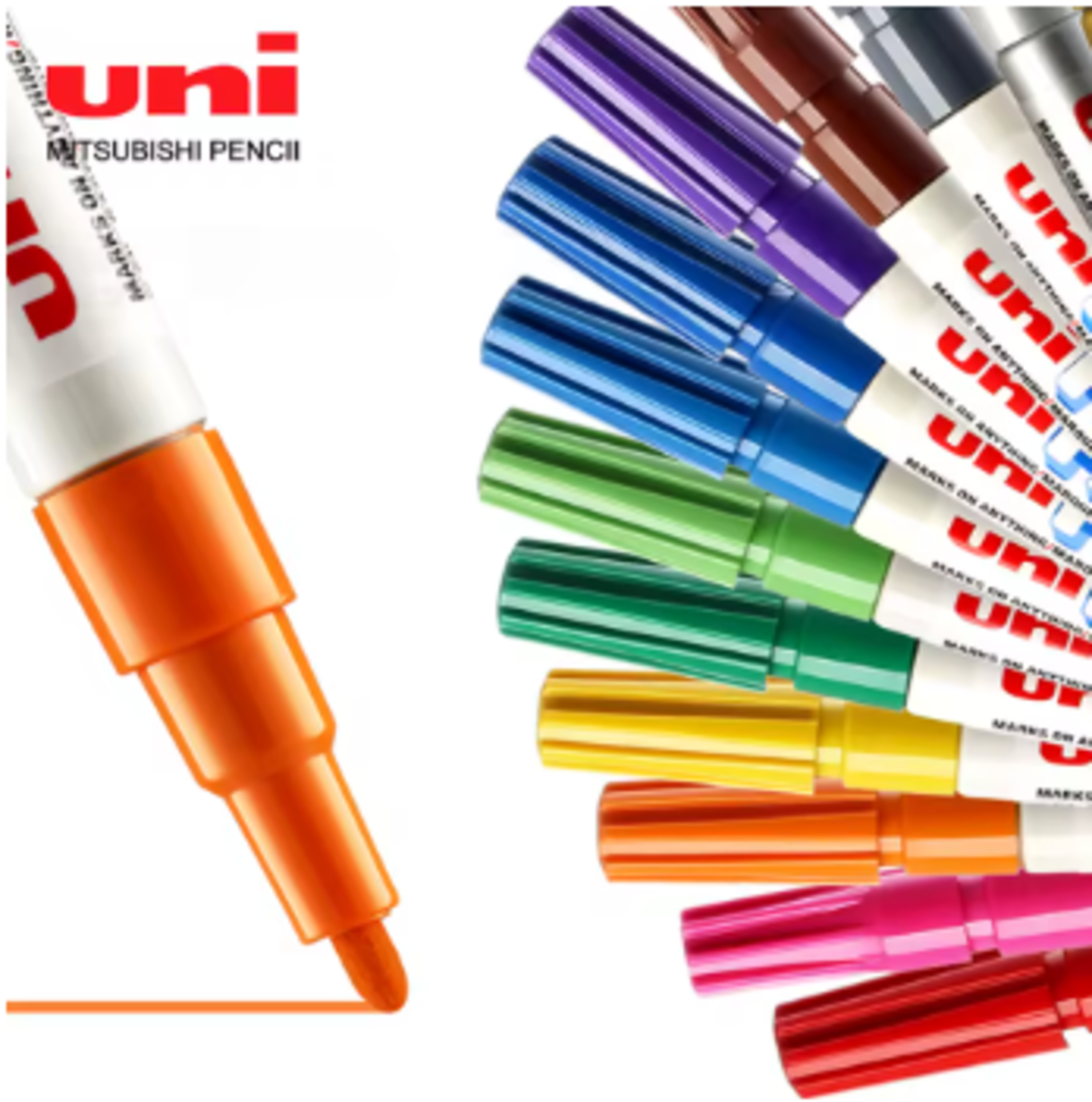 טושים מקצועיים לציור על משטחים - Uni Paint Markers (על בסיס שמן)