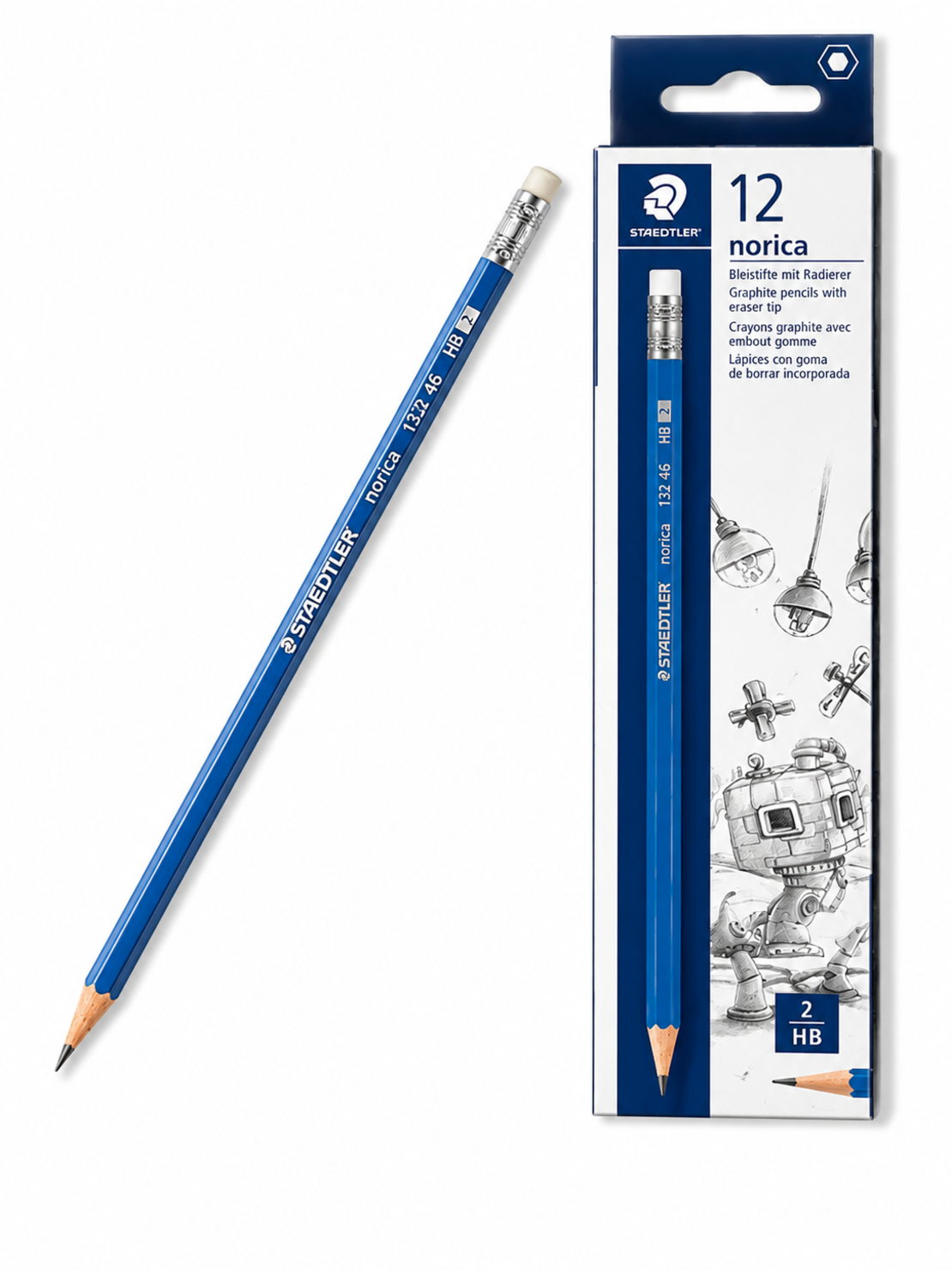 עפרונות HB עם מחק – חבילה של 12 עפרונות - STAEDTLER Norica