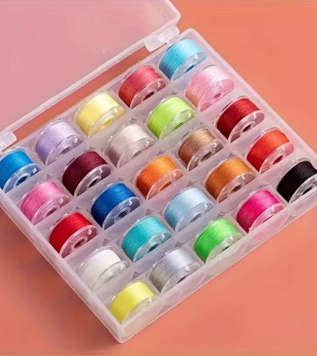 סט סלילי חוט תפירה – 25 צבעים + קופסת אחסון
