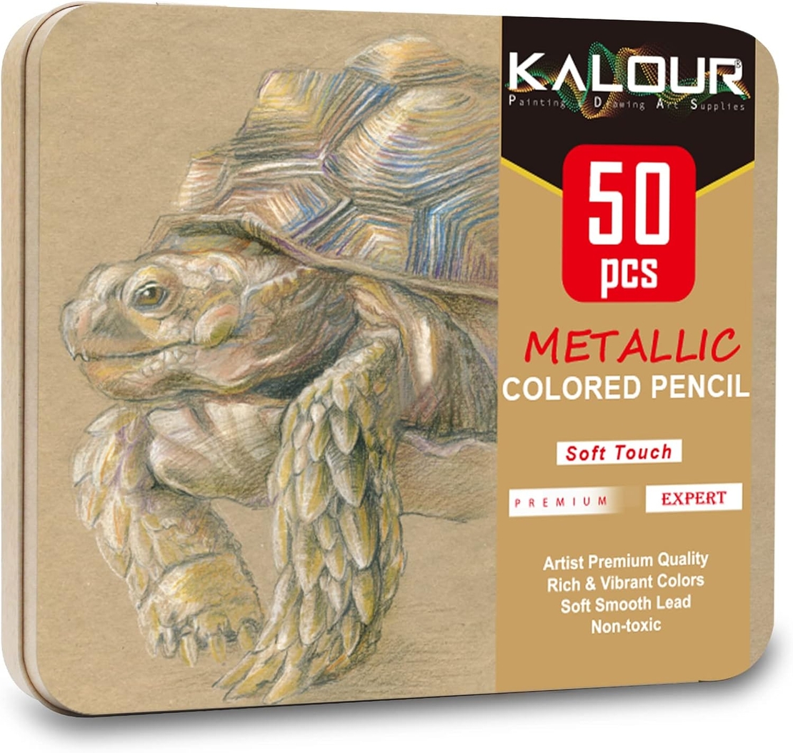 סט עפרונות צבעוניים מטאליים 50 עפרונות - KALOUR
