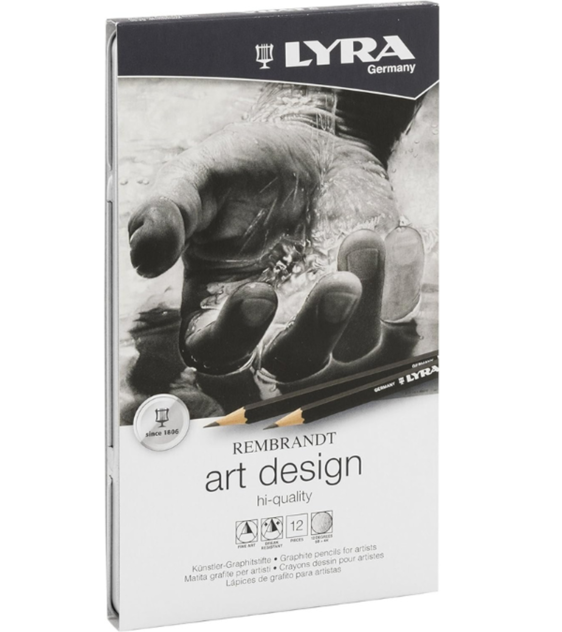 עפרונות רישום  גרפיט לאמנים – Lyra Rembrandt Art Design (סט 12 עפרונות)
