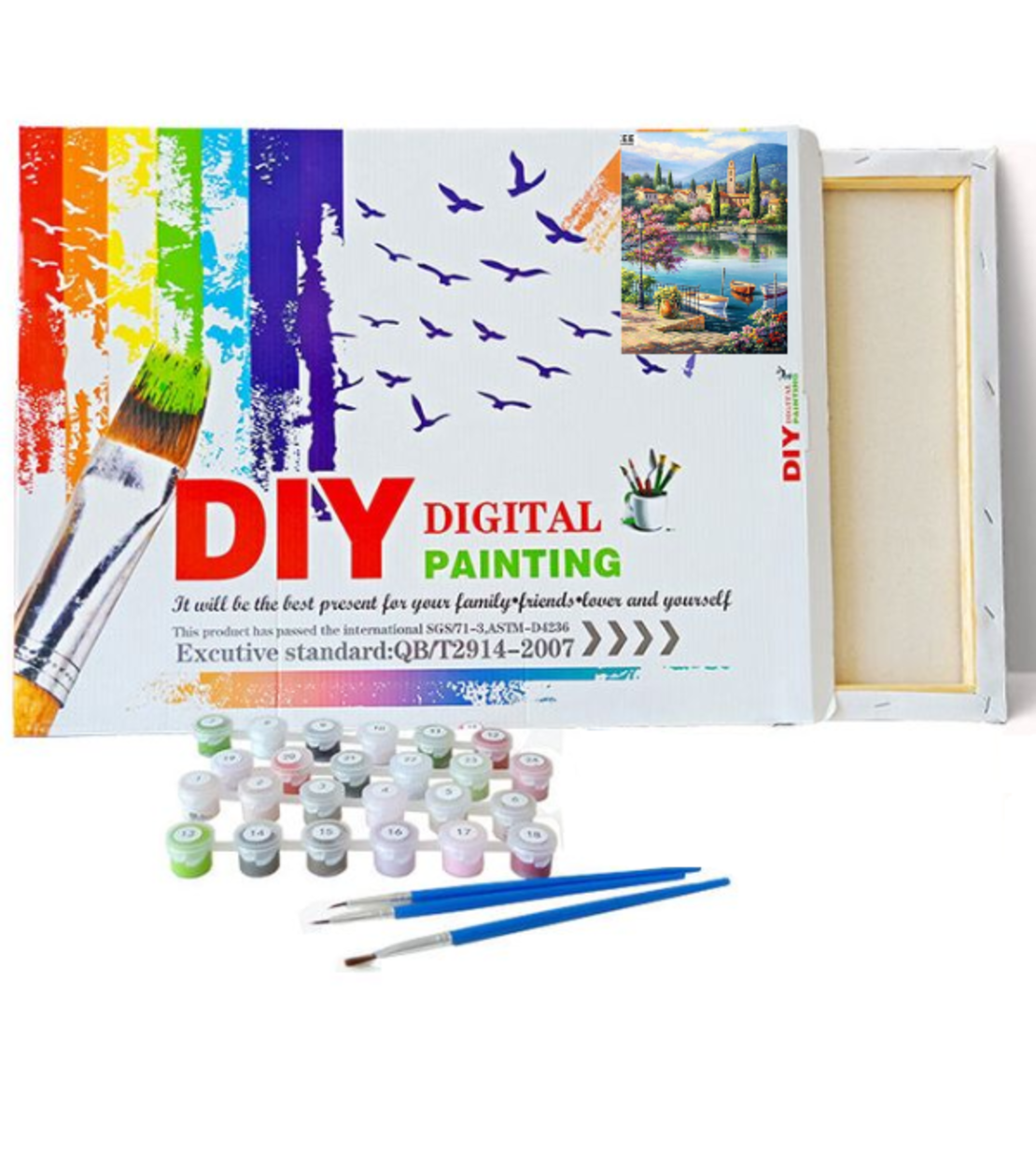 ערכת ציור לפי מספרים DIY - נוף ים פסטורלי | Digital Painting