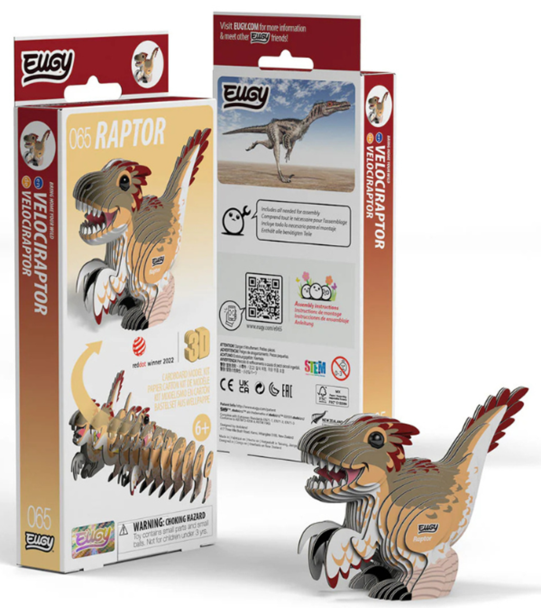 ערכת הרכבה תלת־ממדית רפטור EUGY – Velociraptor פאזל 3D מקרטון