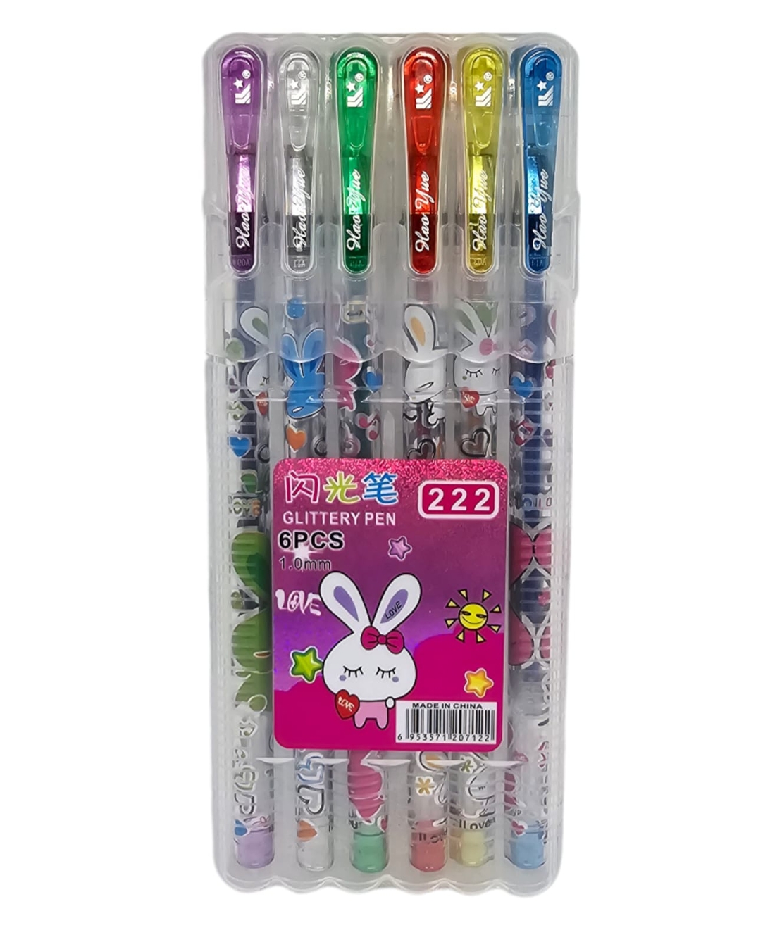 סט עטי ג'ל מנצנצים 6 יחידות Glittery Pen