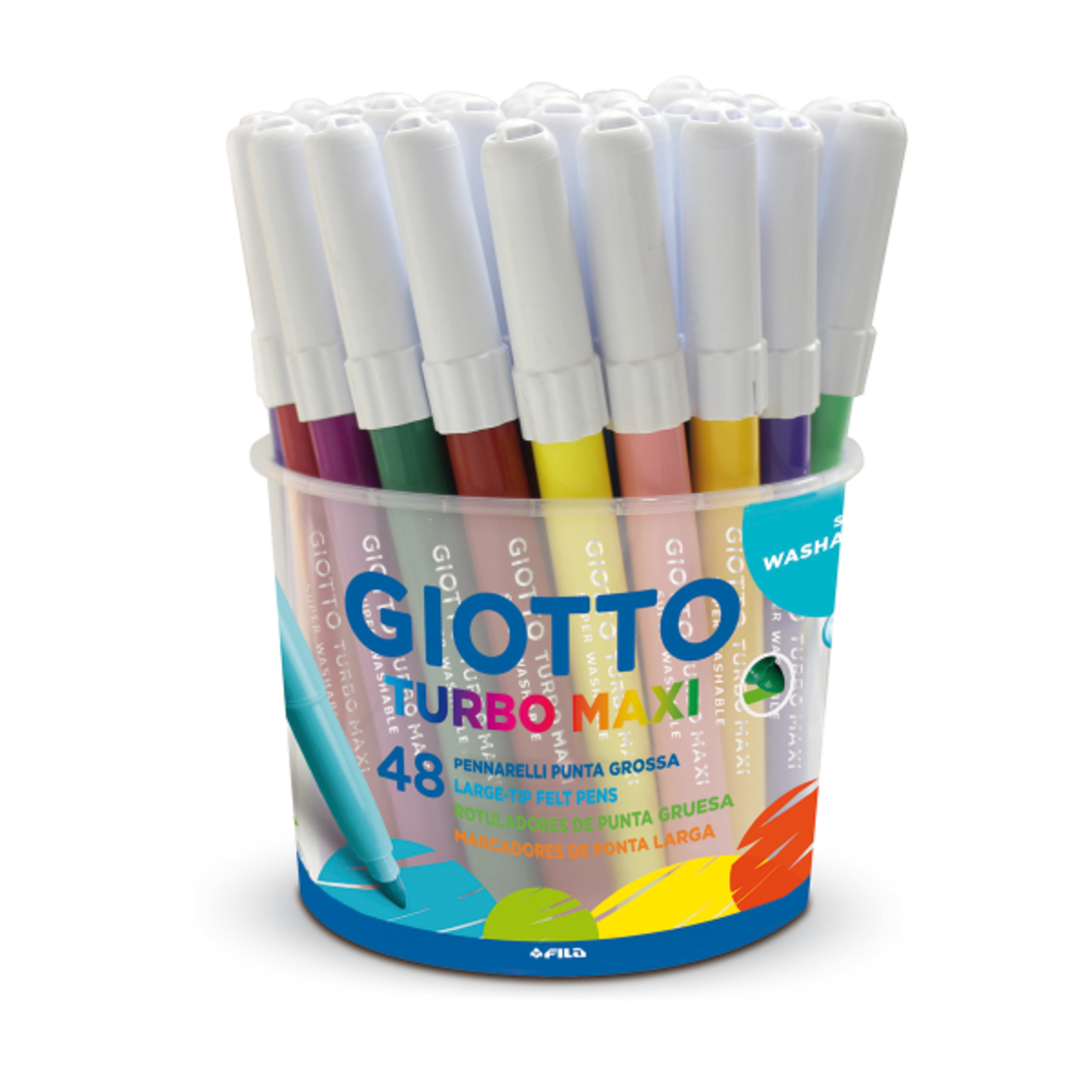 סט טושים עבים 48 יחידות - GIOTTO Turbo Maxi