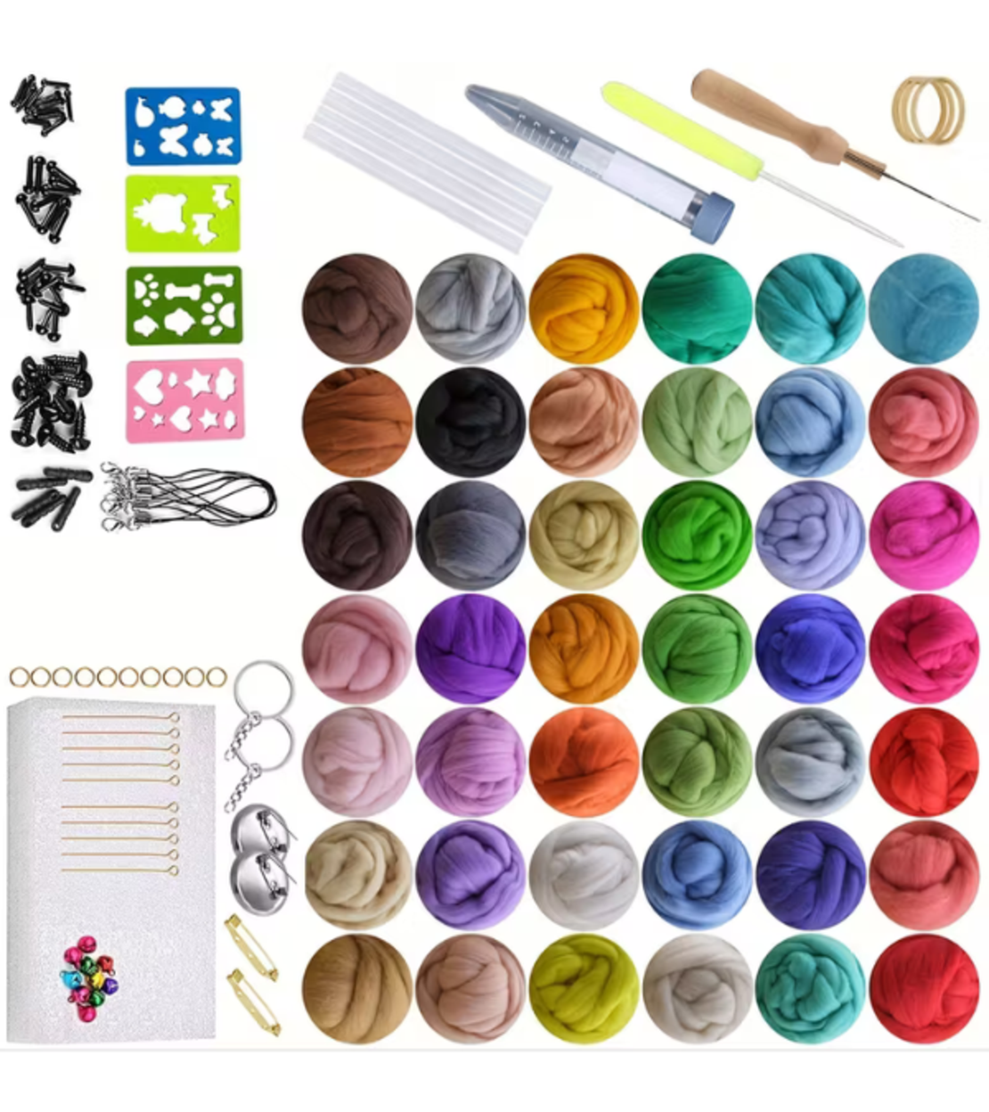 ערכת ליבלול צמר – 42 צבעים + מחטים ואביזרים
