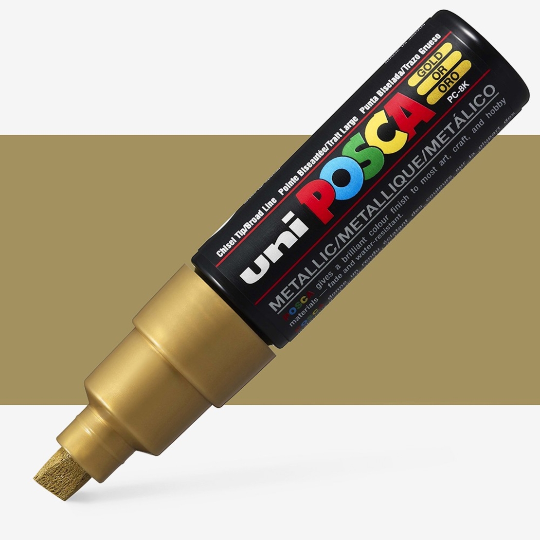 טוש פוסקה לציור-8מ''מ POSCA K8- זהב מטאלי