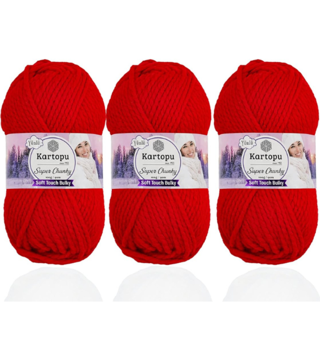 חוט צמר עבה לסריגה Kartopu Super Chunky – צבע אדום