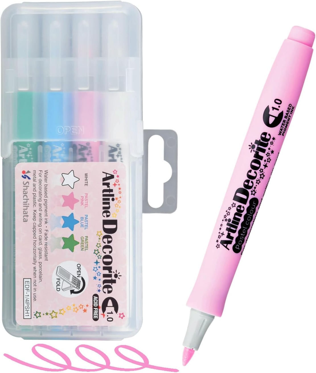סט טושים פסטל מארז 4 צבעים - Artline Decorite