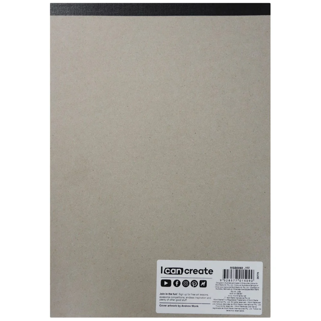 בלוק נייר סקיצה שחור 140 גרם 25 דפים Mont Marte Black Paper Sketch Pad Signature A4