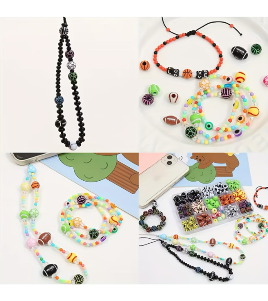 ערכת חרוזי ספורט ליצירת תכשיטים – 15 סוגי חרוזים