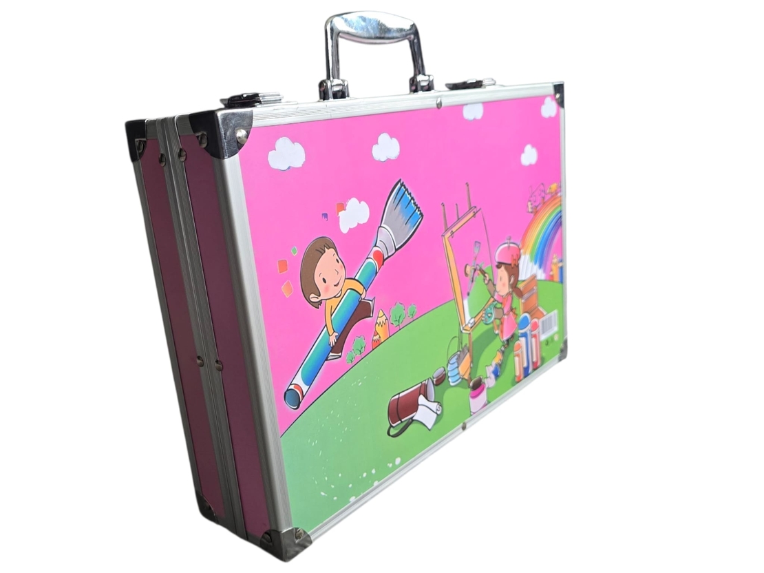 סט ציור מקצועי 145 חלקים במזוודה – ערכת יצירה מלאה לילדים ולמתחילים