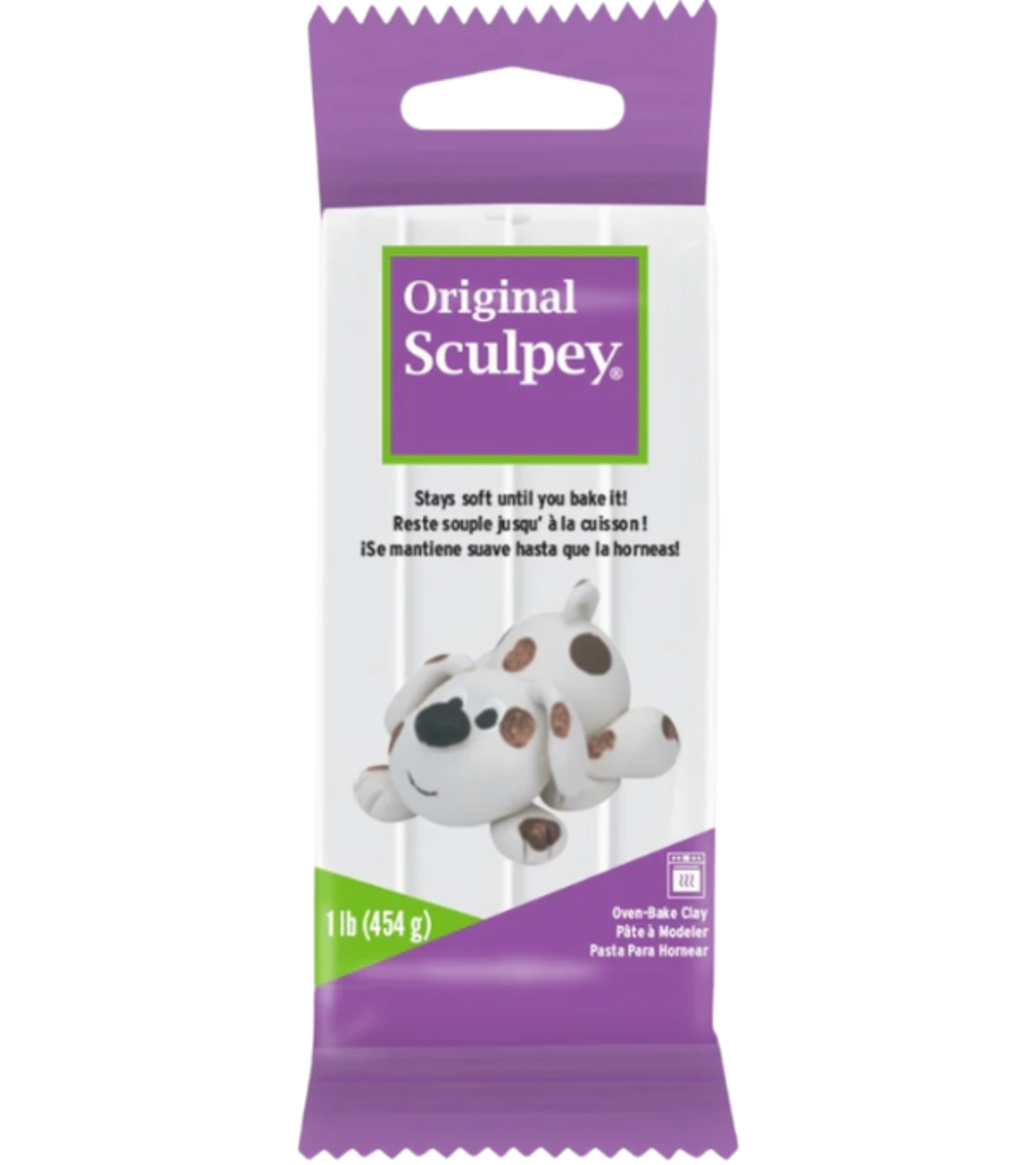 חימר פולימרי לאפייה לבן - 454 גרם - Original Sculpey White