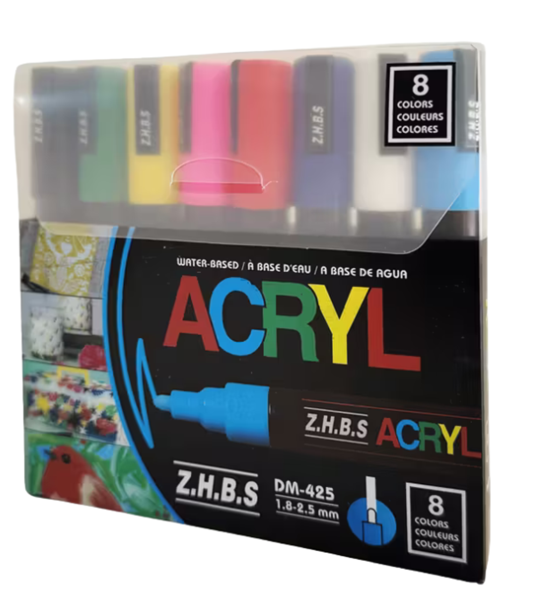 ערכת טושים אקריליים 8 צבעים 5M