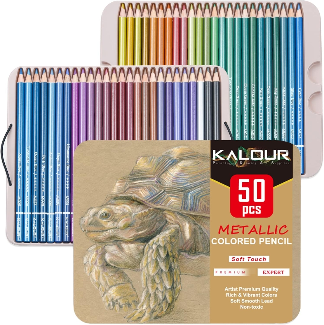 סט עפרונות צבעוניים מטאליים 50 עפרונות - KALOUR