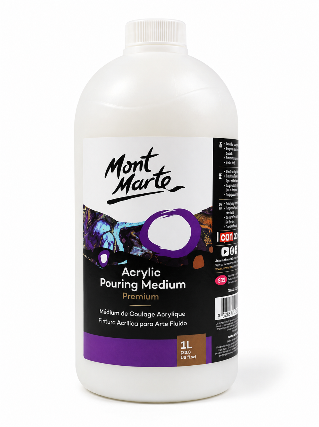 מדיום אקרילי למזיגה 1 ליטר - Mont Marte Acrylic Pouring Medium 1L
