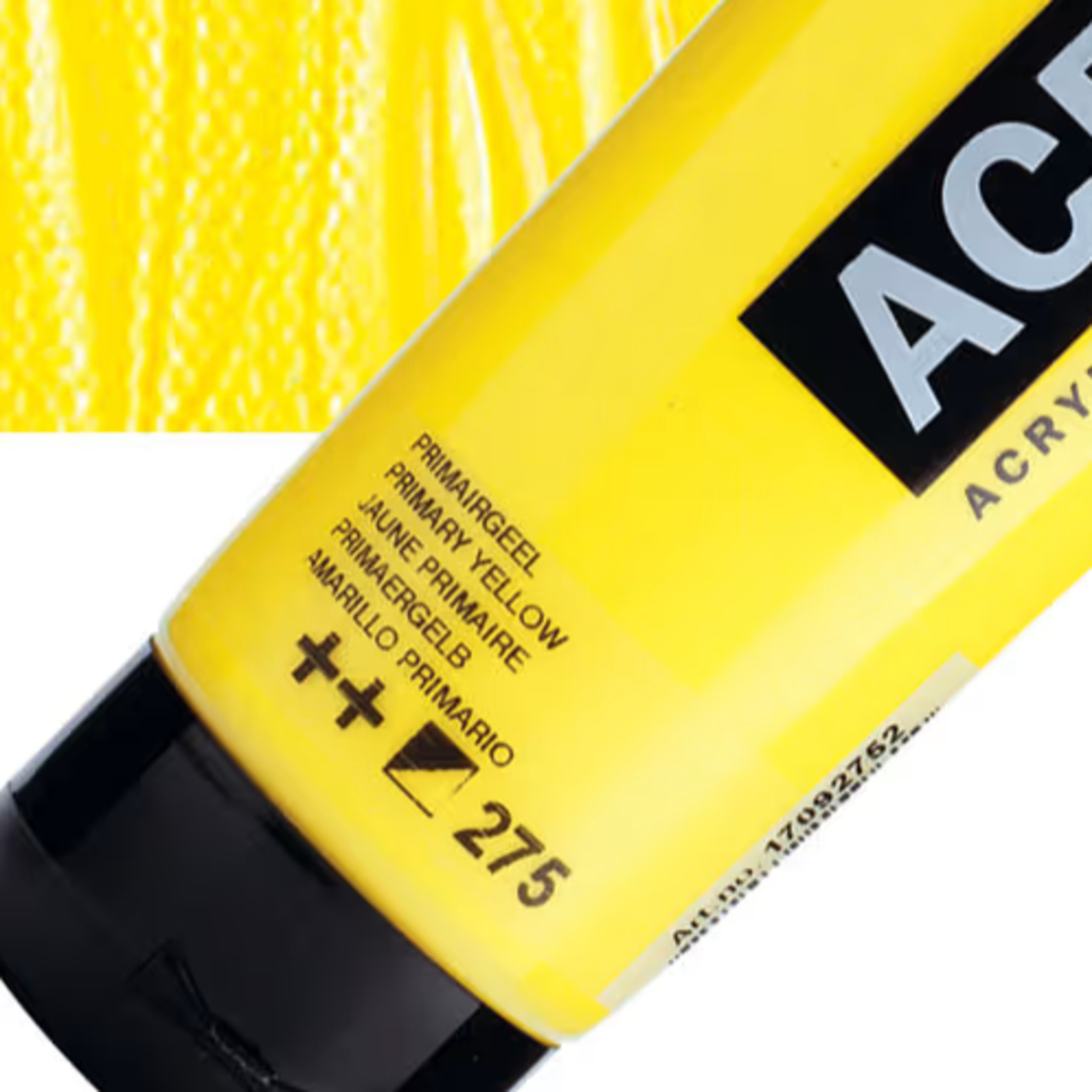 צבע אקריליק אמסטרדם מסדרת Standard – גוון צהוב יסודי (Primary Yellow 275)