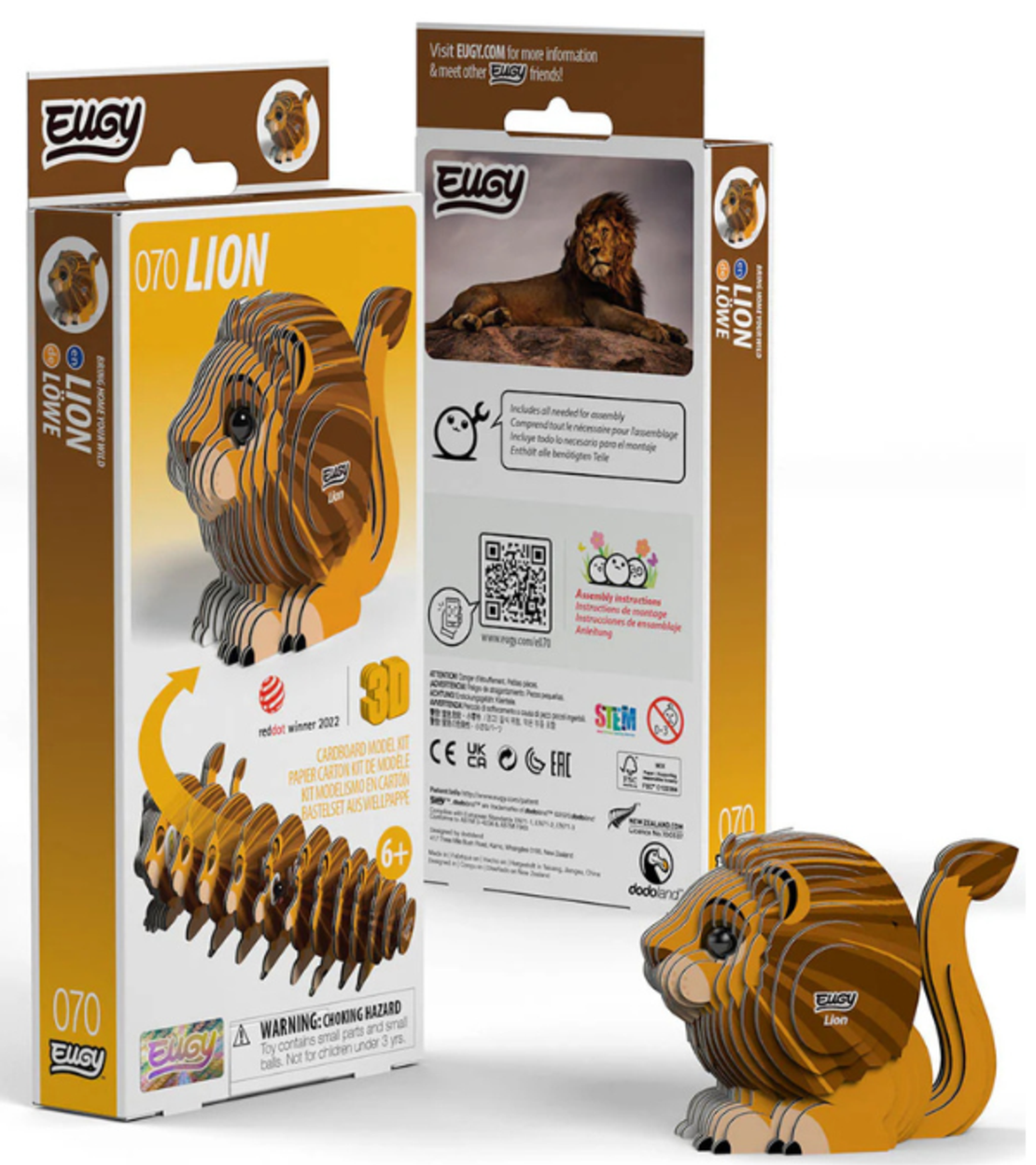 ערכת הרכבה תלת־ממדית אריה EUGY – Lion פאזל 3D מקרטון
