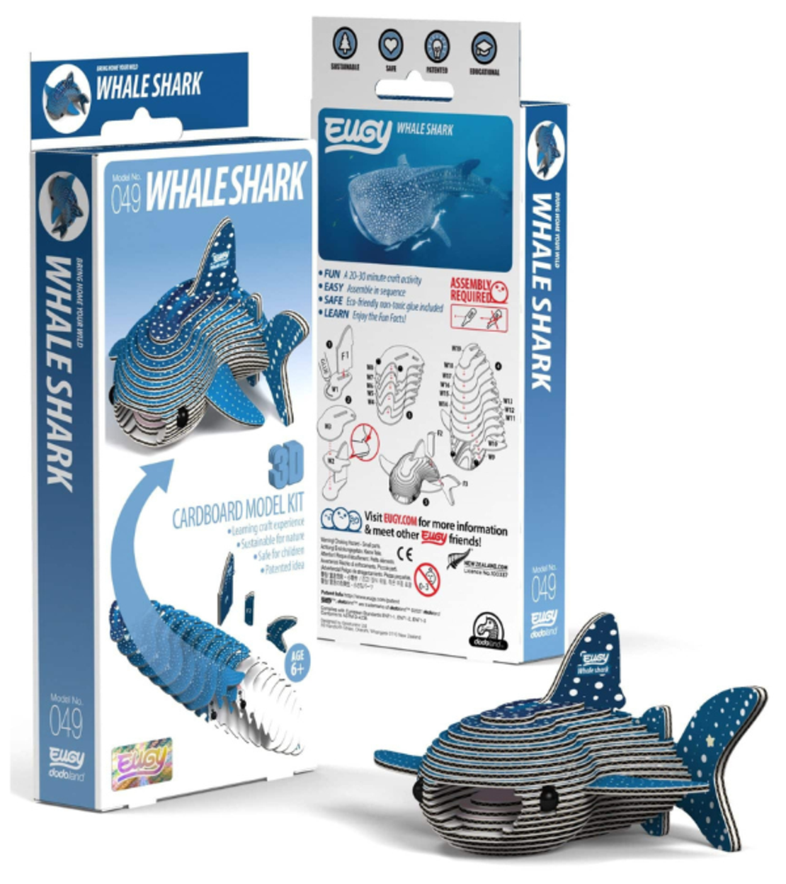 ערכת הרכבה תלת־ממדית כריש לוויתן EUGY – פאזל 3D מקרטון איכותי