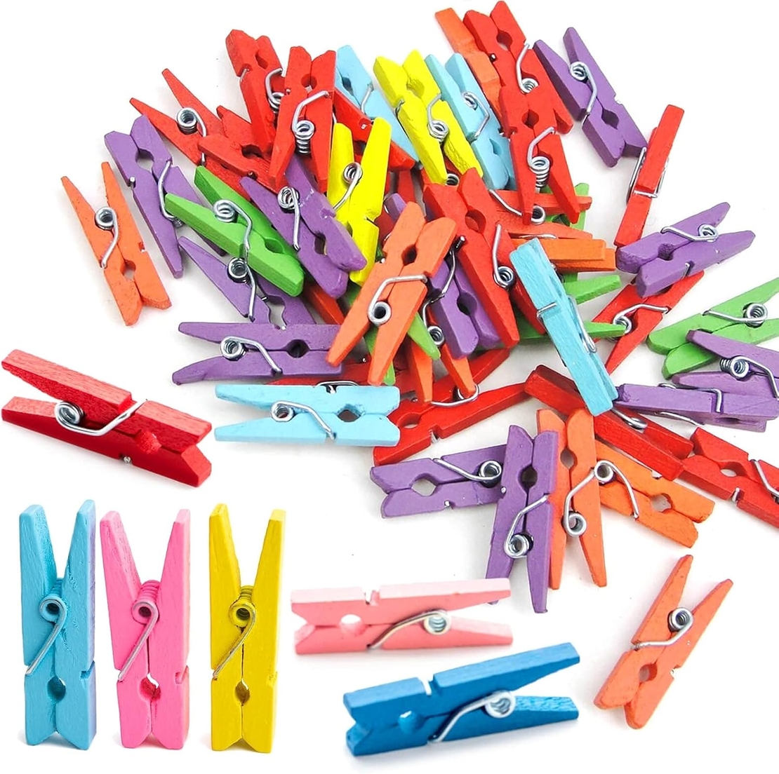 אטבים מעץ צבעוני 2.5 ס