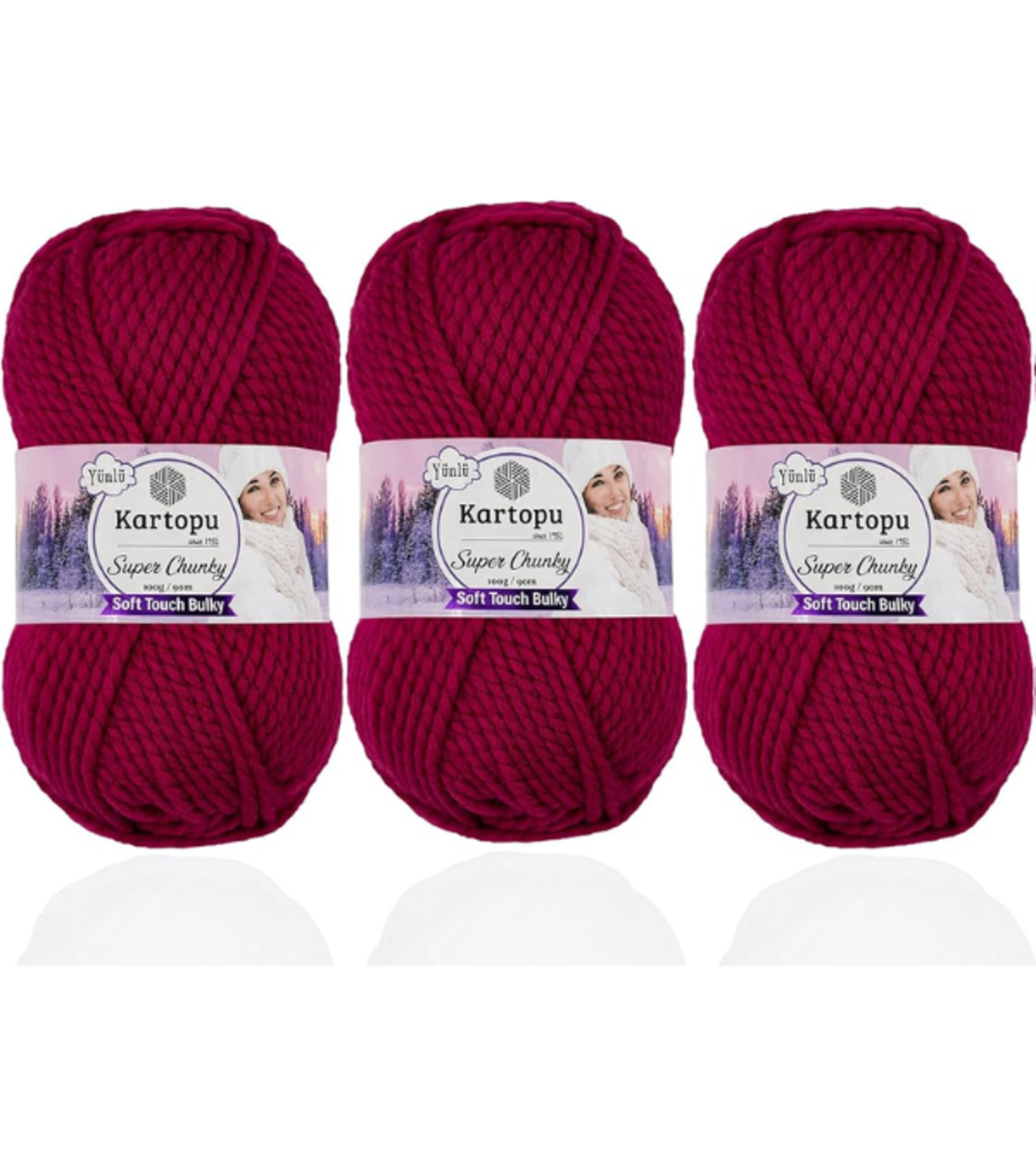 חוט סופר צ'אנקי לסריגה Kartopu Super Chunky – צבע בורדו