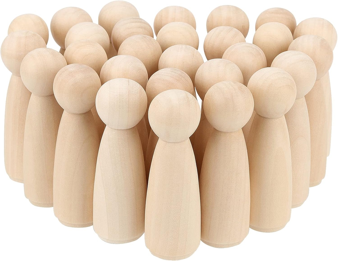 18 דמויות עץ טבעי לצביעה ועיצוב