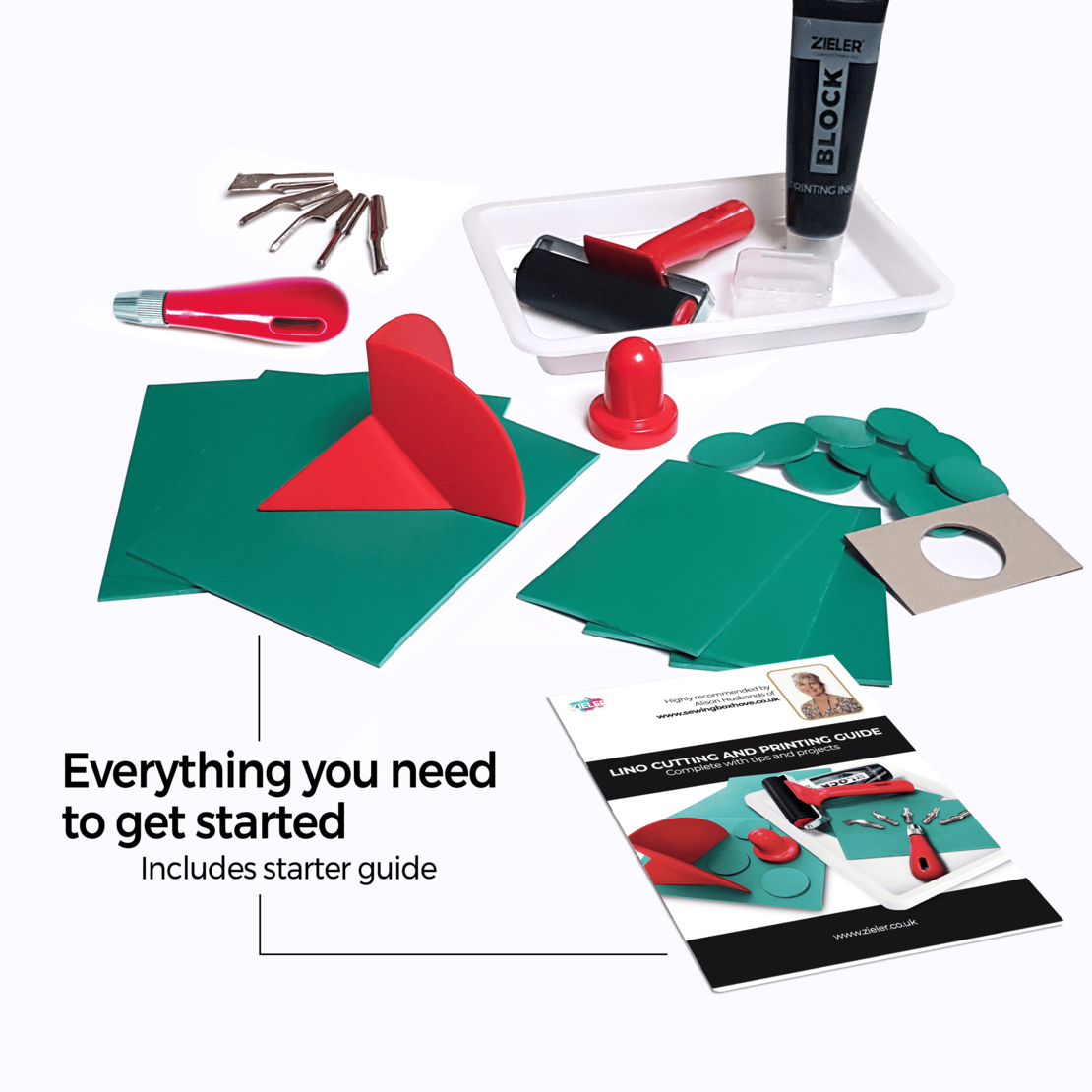 ערכת חיתוך והדפסה לינוליאום סט של 30 חלקים Zieler Lino Cutting & Printing Set