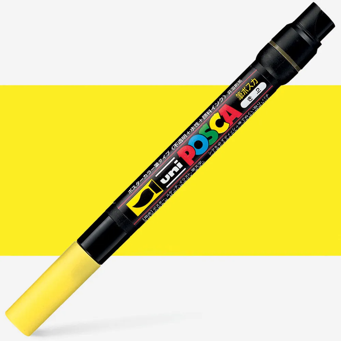 POSCA-F350 - טוש ראש מכחול אקרילי -צהוב