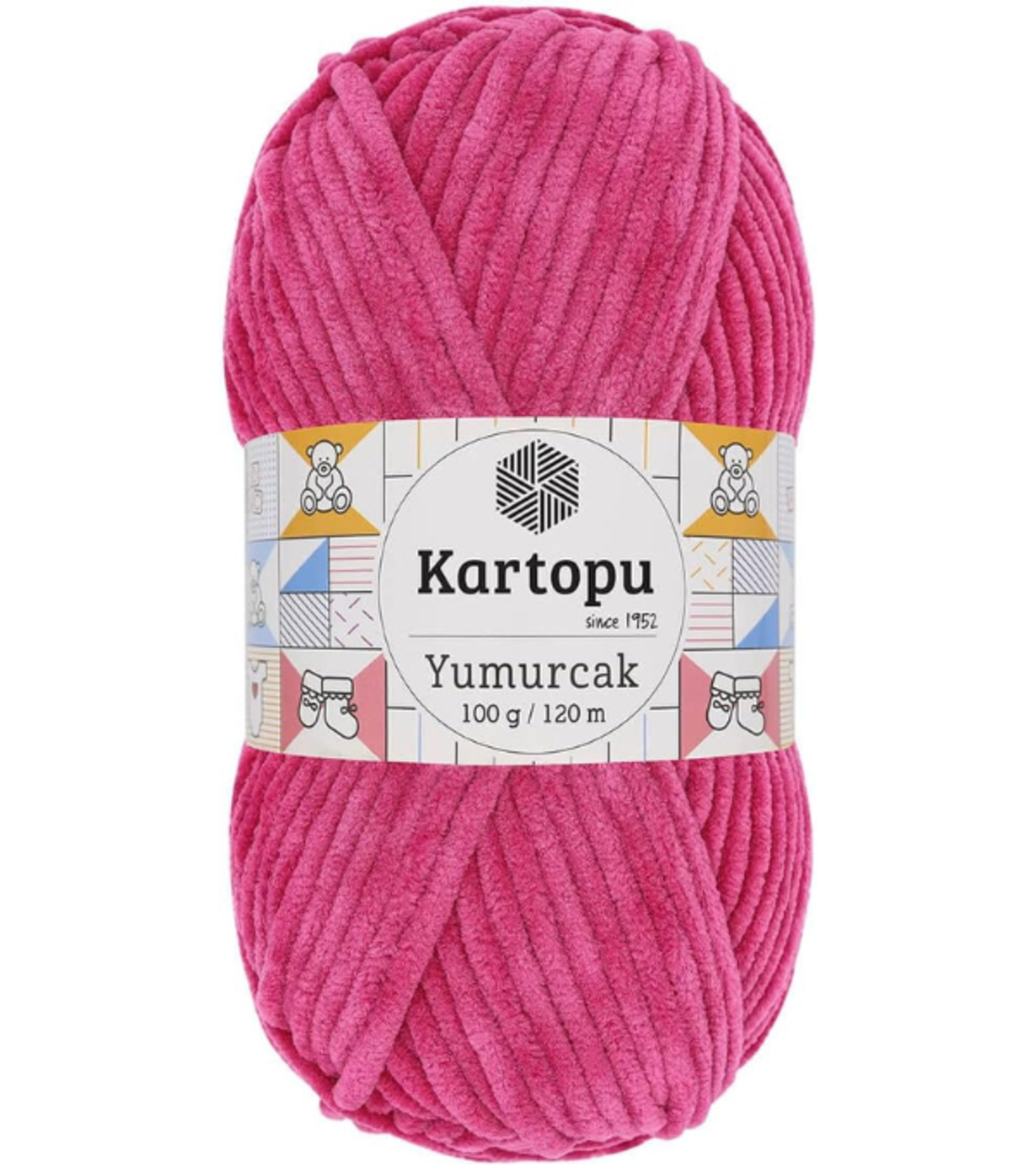 חוט קטיפה לסריגה Kartopu Yumurcak – צבע ורוד פוקסיה