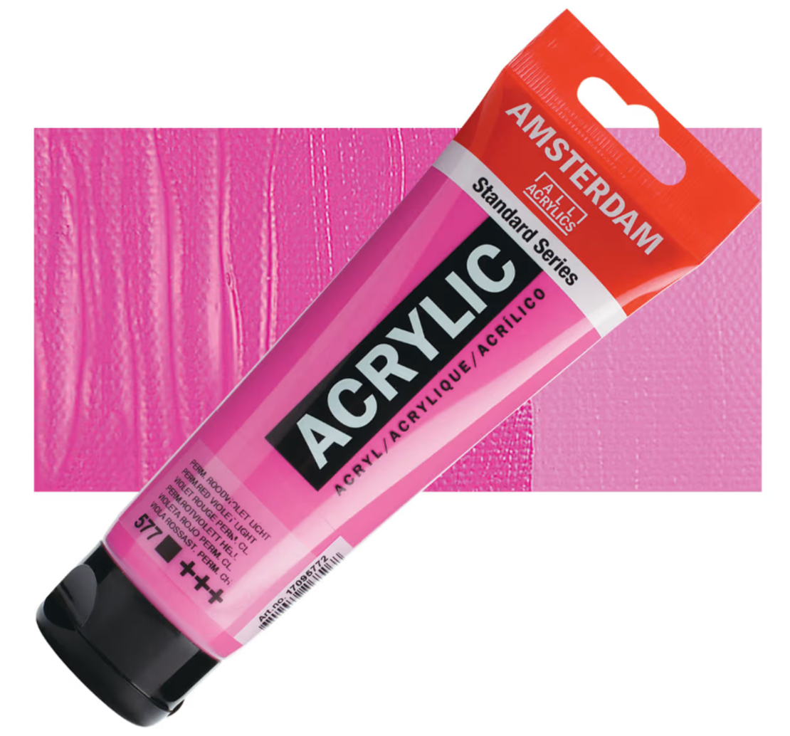 צבע אקריליק אמסטרדם מסדרת Standard – גוון אדום־סגול בהיר קבוע (Permanent Red Violet Light 577)