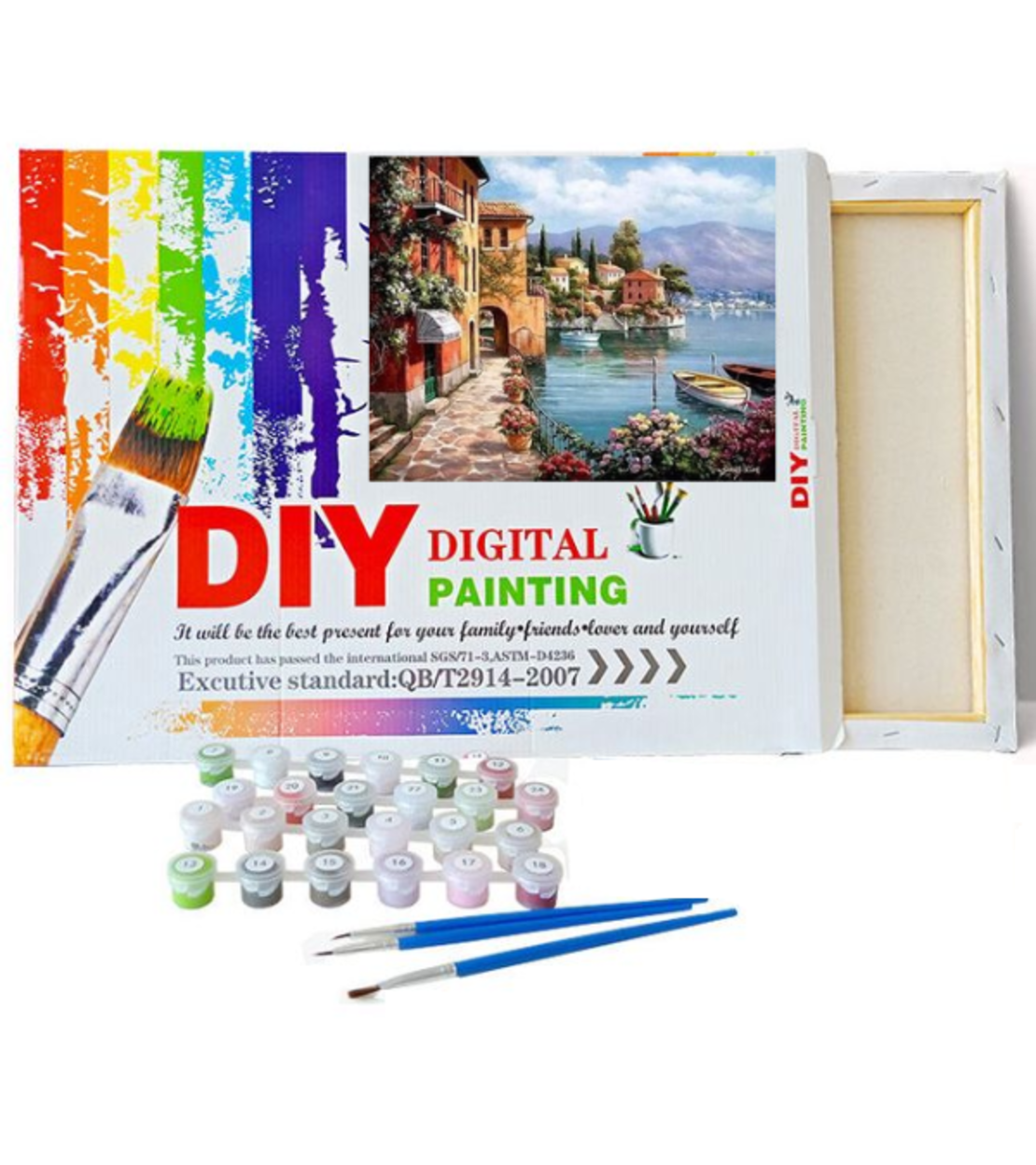 ערכת ציור לפי מספרים DIY -נוף ים כפרי | Digital Painting