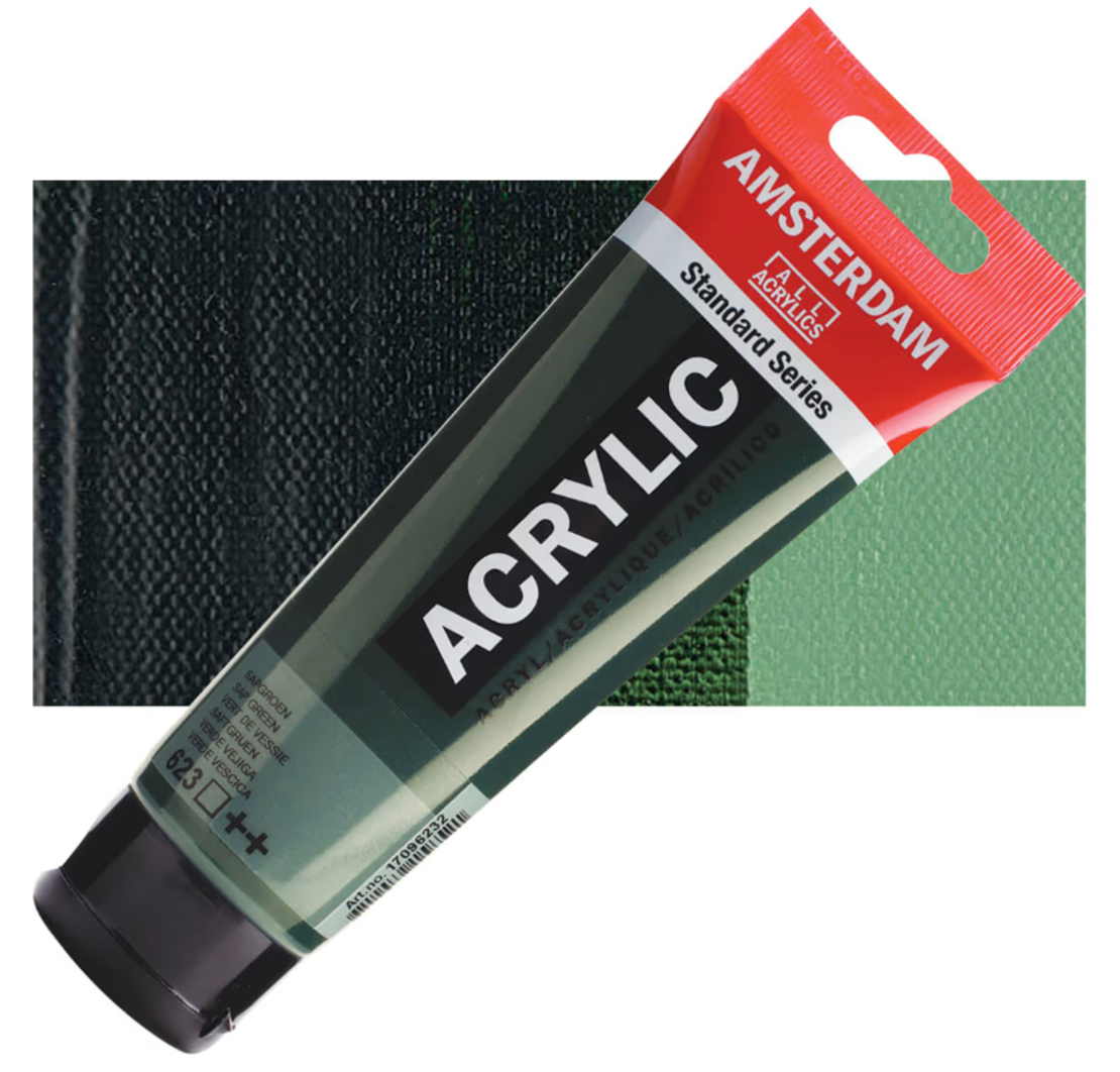 צבע אקריליק אמסטרדם מסדרת Standard – גוון ירוק סאפ (Sap Green 623)
