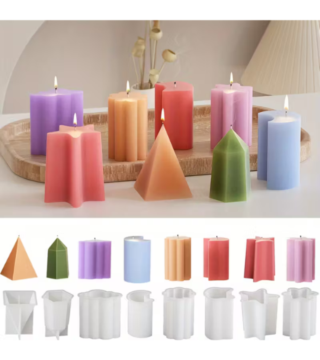 סט תבניות סיליקון ליציקה – 8 תבניות שונות