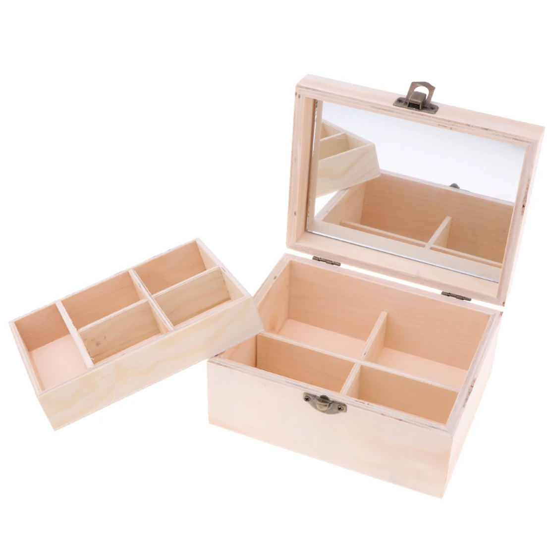 קופסא לתכשיטים עם מראה מידה :15X12 גובה 8