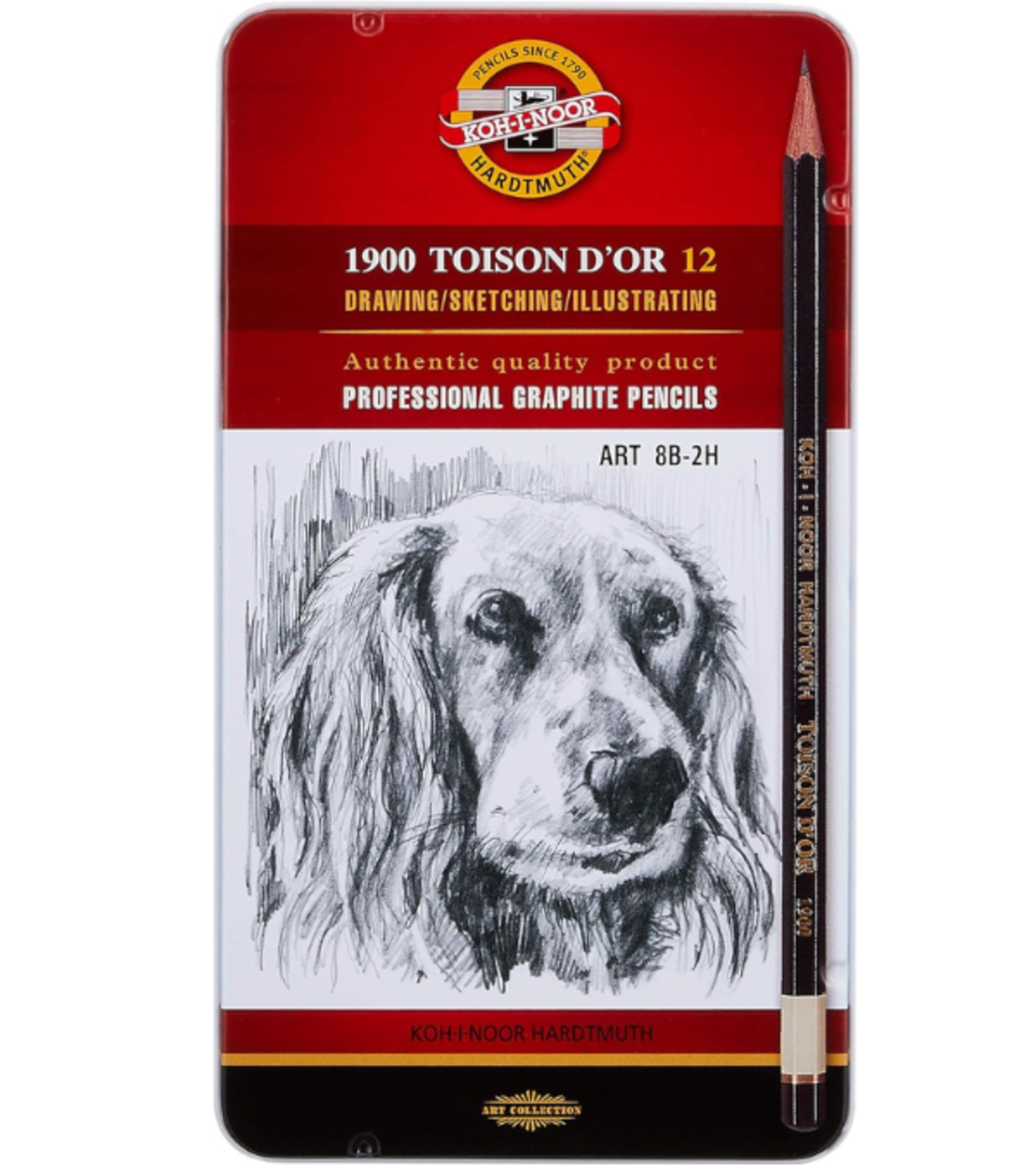 סט עפרונות גרפיט מקצועיים 12 דרגות קושי Koh-I-Noor Toison D'Or 1900