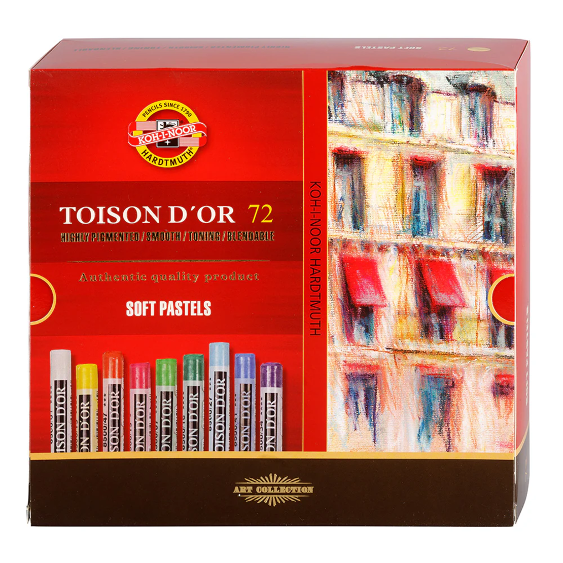 סט גירי פסטל רכים עגולים 72 גוונים – Koh-I-Noor Toison D'or