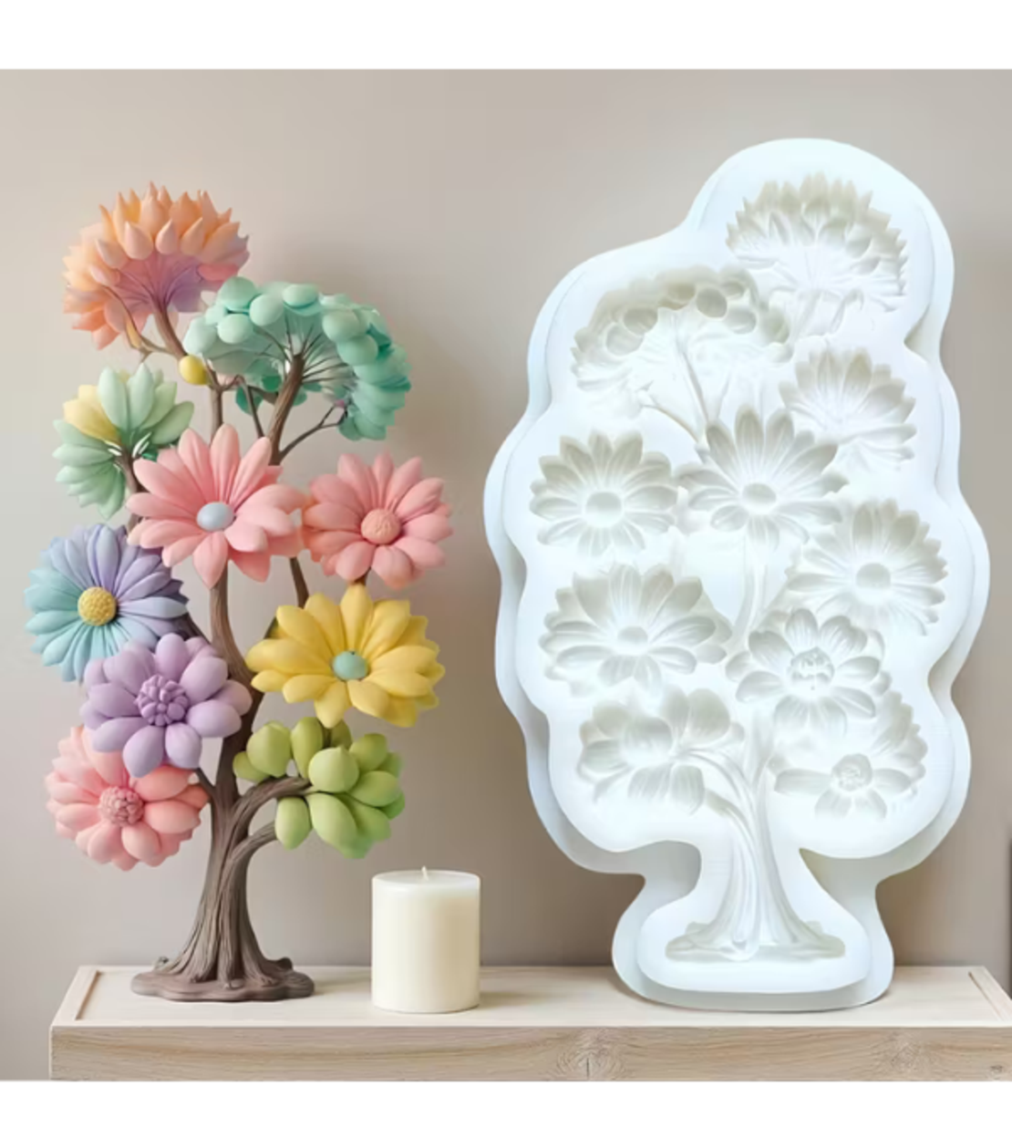 תבנית סיליקון ליצירת עץ פרחים תלת־ממדי