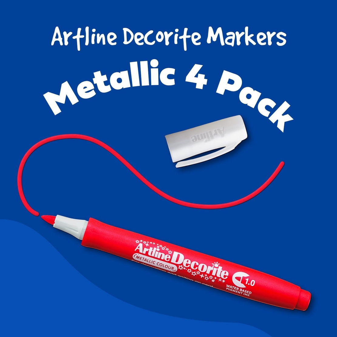 סט טושים מטאליים מארז 4 צבעים Artline Decorite