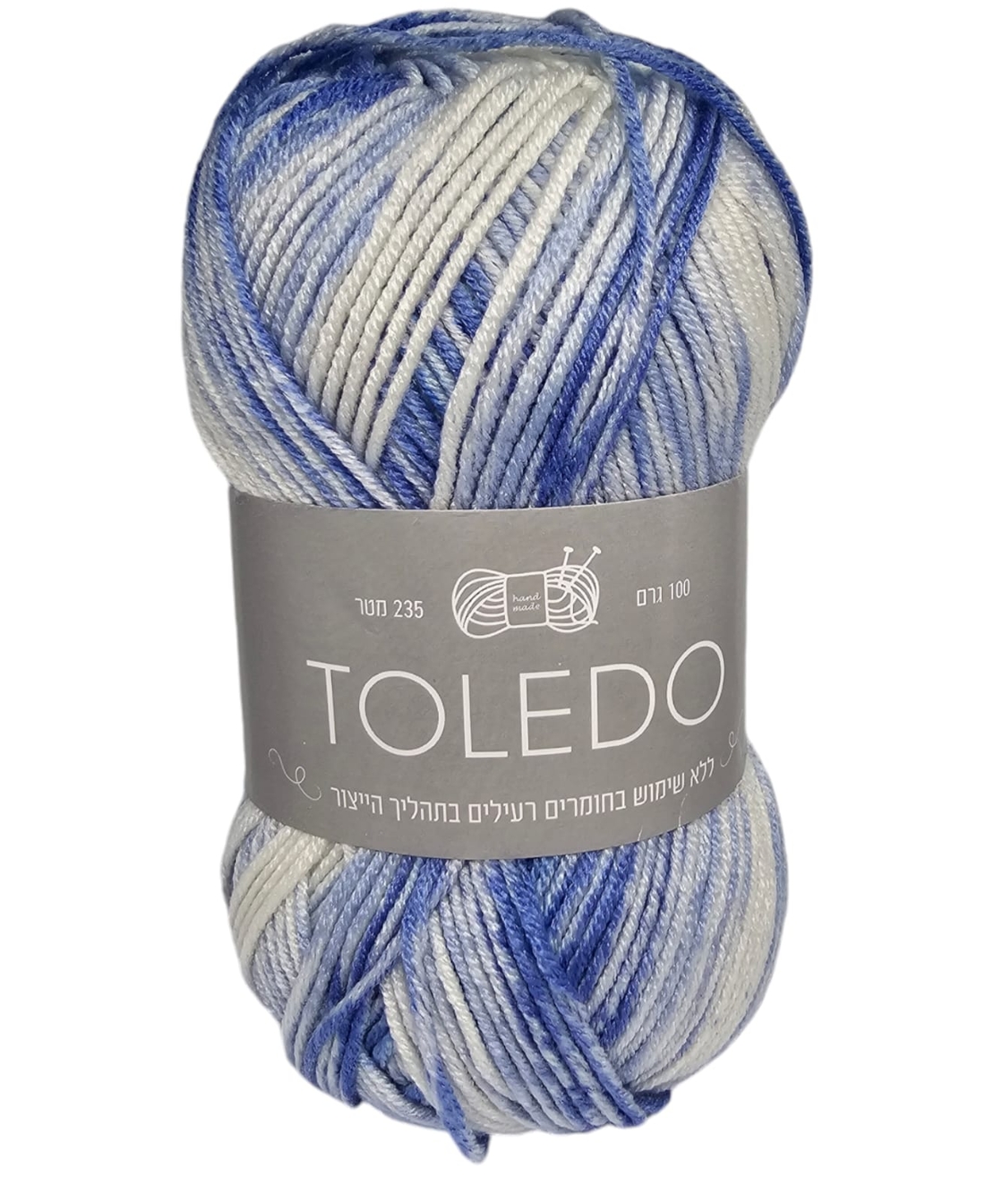 חוט צמר טולדו TOLEDO כחול-תכלת-לבן 100 גרם