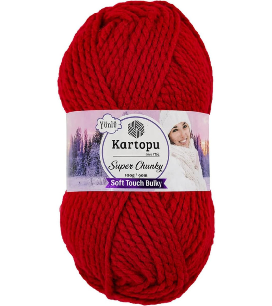 חוט צמר עבה לסריגה Kartopu Super Chunky – צבע אדום עז